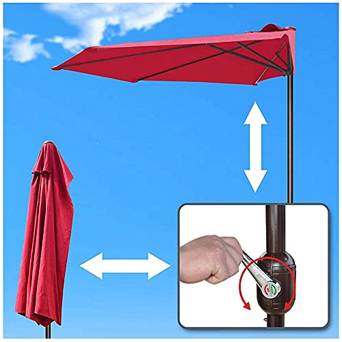 Sombrilla impermeable de 2,5 m con manivela para bar, terraza y playa en un sofisticado rojo vino 7
