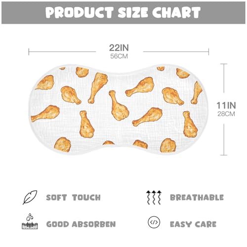 vvfelixl Baby Burp Cloths Crispy Fried Chicken Baby Newborn Cotton Burping Cloths Set Babys Washcloths 4 Pack2