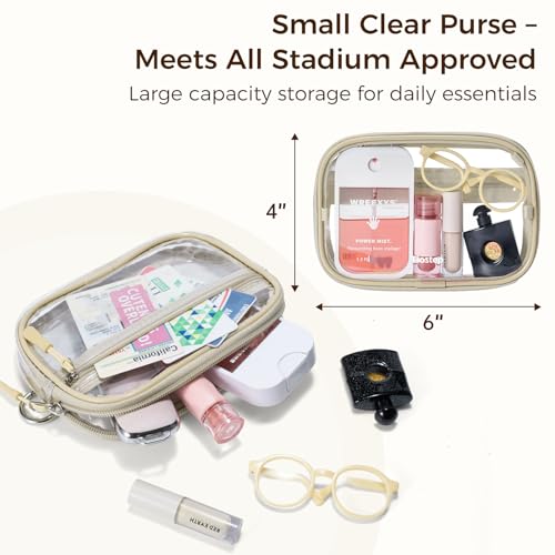 Image of Tiostep Clip and Go Strap for Phone with Wallet Crossbody Phone Lanyard and Detachable 4.5 x 6.5 Small Clear Bag for Stadium Events and Concert