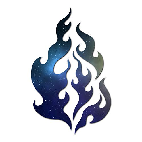Image of Fire Flames Art - Vinyl Decal Sticker - 3.75 inch x 6 inch - Galaxy