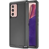 TORRTOWAY Galaxy Note 20 Case, Military Grade Shockproof, Rugged 3 in 1 Protection, Black+Black