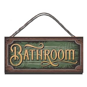 Bathroom Wooden Sign – Rustic Wall Plaque, Shabby Chic Home & Toilet Décor