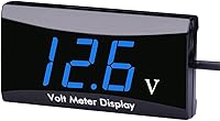 Vista 1 de Voltímetro digital de auto DC 12 V – AIMILAR con pantalla LED, medidor de voltaje para auto o motocicleta (Azul)