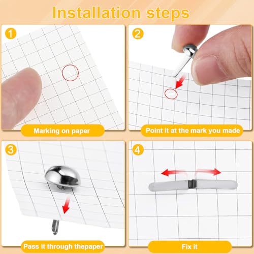 HJIAMA Rundkopfklammern, 300 Stück Briefklammern, 8 mm Rund Musterklammern, Musterbeutelklammern in Gold und Silber, für Befestigen von Papieren, Karten und Dekorationen