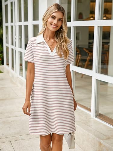 Robe d'été légère à rayures col en V chic et décontractée - 4