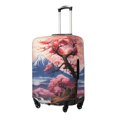 Japanese Mountain Floral Luggage Cover Washable Elastic Suitcase Cover Anti-Scratch Travel Luggage Protector Covers for Kids Adult M fits 22-24 inch Suitcase2