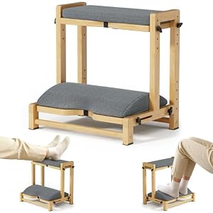 Atoping Double Step Foot Rest Under Desk with 4 Heights (Natural Color)