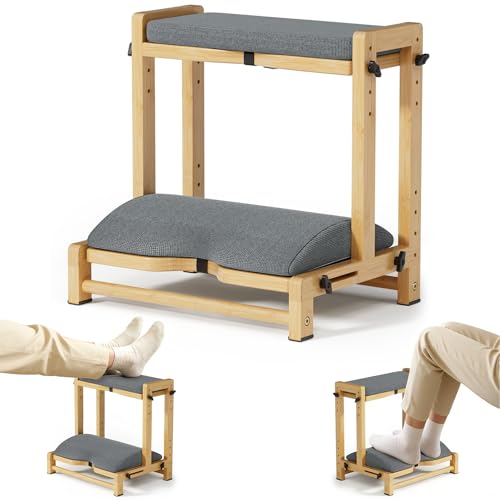 Atoping Double Step Wooden Foot Rest