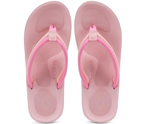 Image of COFACE Flip Flops For Women with Arch Support Comfortable Yoga Mat Orthopedic Sandals Lightweight Womens Flip-Flop
