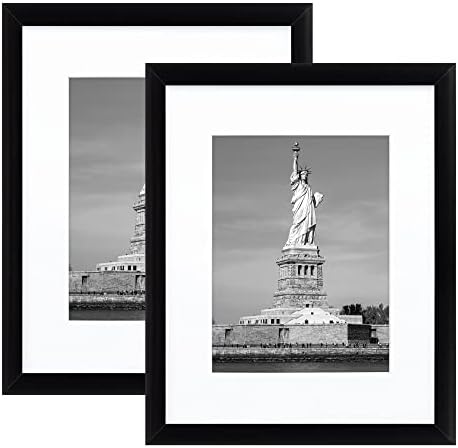 ENJOYBASICS 8x10 Picture Frame, Display Pictures 5x7 with Mat or 8x10 Without Mat, Wall Gallery Photo Frames, Black, 2 Pack