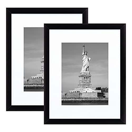 Enjoybasics 8X10 Picture Frame, Display Pictures 5X7 With Mat Or 8X10 Without Mat, Wall Gallery Photo Frames, Black, 2 Pack #TOP3