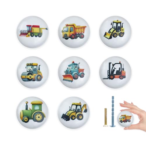 Lasyman1.5 8PCS Ceramic Fun Cabinet Boys Bedroom Nursery Kids Dresser