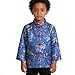 Little Boys Dragon Tang Coat Long Sleeve Chinese Clothing Children Costumes Boy Jackets Outfit Tops (Blue, 12)