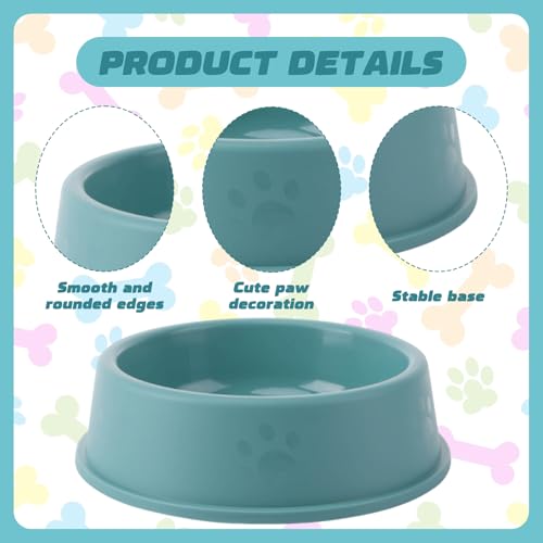 Bekecidi Hundenäpfe für Futter und Wasser, Stetige Plastikkatze Schüssel Hundeschüssel BPA-frei, Mehrzweck Anti-Slip Haustier Fütterungsschale für Hunde (Grün)