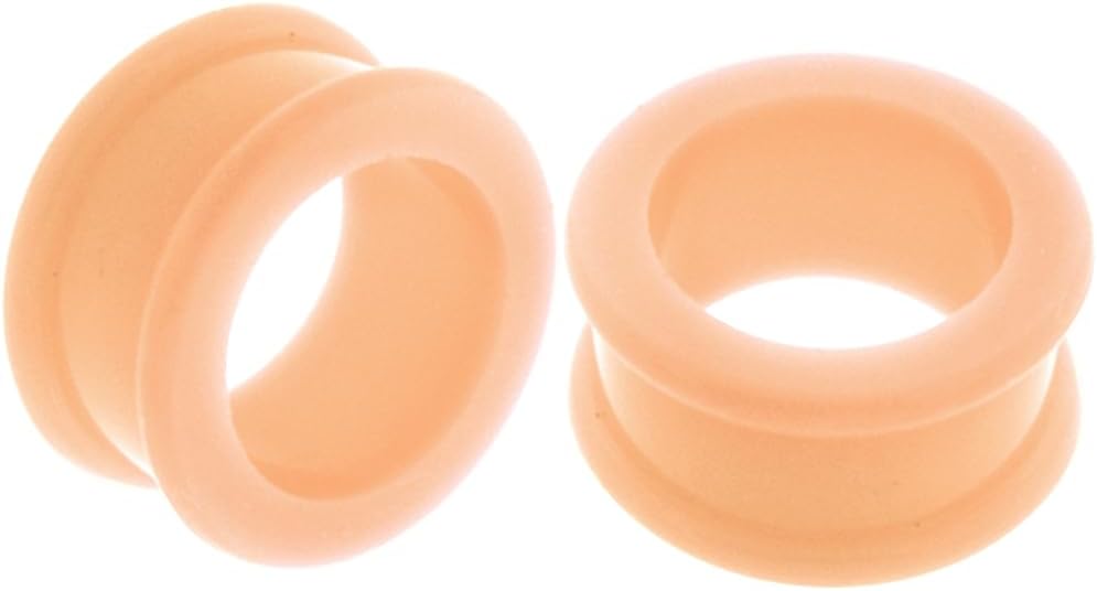 (1 Pair ONLY) (Please Choose Size and Color) Flexible Silicone Flesh Tunnel Ear Gauge Plug Size Available 8g (3mm) to 1 3/16" (30mm)