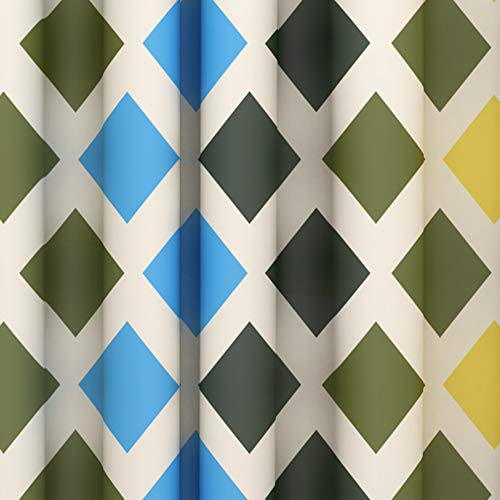 Image of Story@Home 5 Feet Long Squares Window Curtains for Living Room Bedroom Kitchen, (46 inch X 60 inch), Multi Color, Set of 2