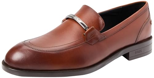 BOSS Men's Tayil_Loaf_lthw Loafer, Medium Brown, 10 UK
