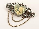  Pinza para el cabello con camafeo con corazón de madre e hijo de bronce azul