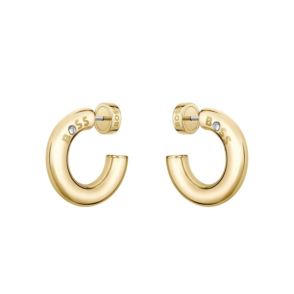 BOSS Jewelry Women's LIVE Collection Hoop Earrings in Yellow Gold - 1580690