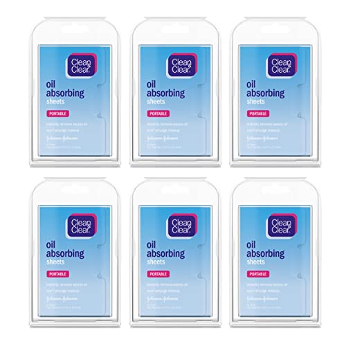 Clean & Clear Oil Absorbing Facial Sheets, Portable Blotting Papers for Face & Nose, Absorbing Blotting Sheets for Oily Skin to Instantly Remove Excess Oil & Shine, 3 x 50 ct