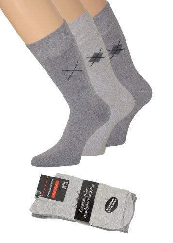 kb-Socken Señor Calcetines sin goma impresión sin cintura Calcetines sin goma sin cordón elástico para hombre, 6 pares Gris gris jaspeado