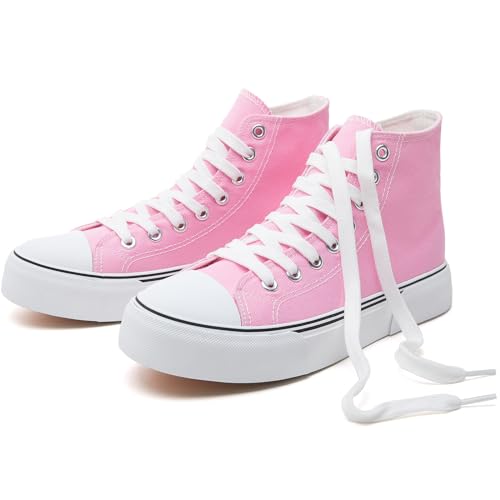Image of hash bubbie High Top Canvas Sneakers Fashion Walking Shoes | high tops non slip on walking breathable casual comfortable lace up tennis shoes
