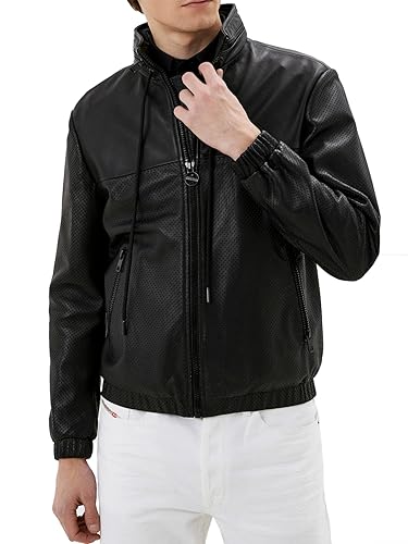Diesel Herren L-NAME GIACCA Lederjacke Bomber Jacke (M)
