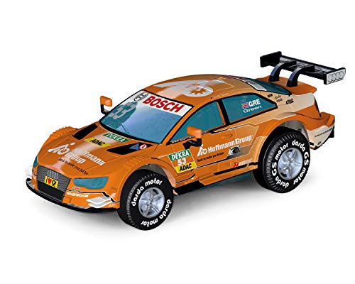Darda 50393 - Auto Audi RS5 DTM Green, Auto da Corsa con Motore di ritiro sostituibile, Veicolo con Motore di trazione per Bambini a Partire dai 5 Anni, Pista da Corsa, Arancione