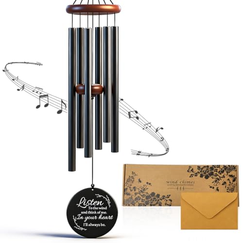 36 Inch Memorial Wind Chimes for Loss of Loved One - Deep Tone, Durable Metal Sympathy Wind Chimes for Outside, Outdoor Decor, Garden Patio Porch Yard Home, Meaningful Gift for Mom Women Housewarming