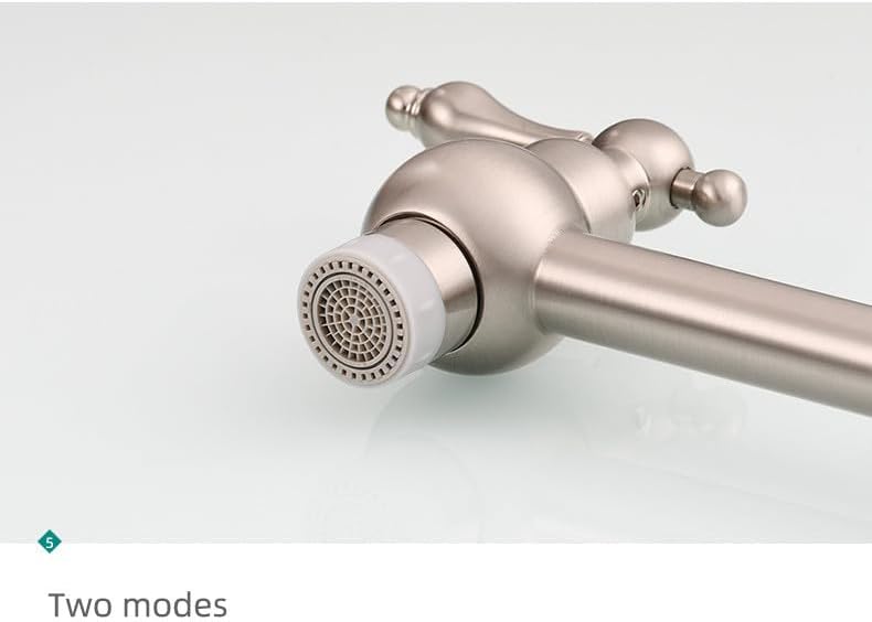 Black Foldable Pot Filler: Single Hole Chrome Brass Rotating Spout Cold Kitchen Faucet(A)