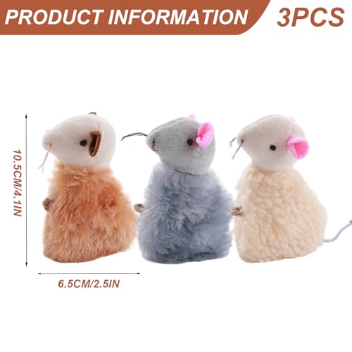 Juguete de ratón con hierba gatera 3 uds para gatos interactivos de felpa suave y masticable 3