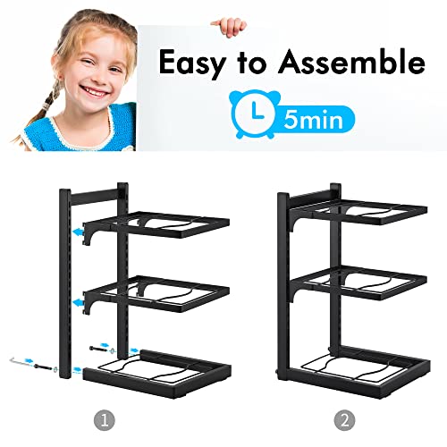 Kes Pots And Pans Organizer Adjustable Pot Rack Metal Pan Holder, Heavy Duty Cookware Organizer Pot Rack Organizer Pot Storage Matte Black, Kur510-Bk #TOP6