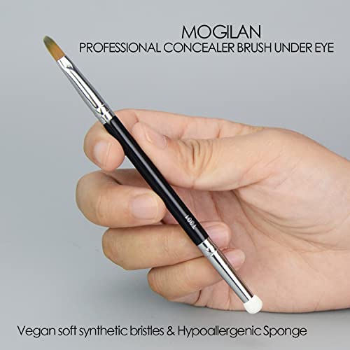 Pincel corretivo MOGILAN para corretivo plano sob os olhos, mini pincel de maquiagem de ponta dupla