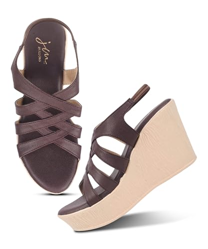 JM LOOKS Women’s Wedge Heel Sandals | Multi-Strap Slingback Open ...