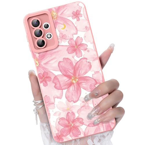 CASBST for Galaxy A32 5G Phone Case, Cherry Blossom Pattern, Pink