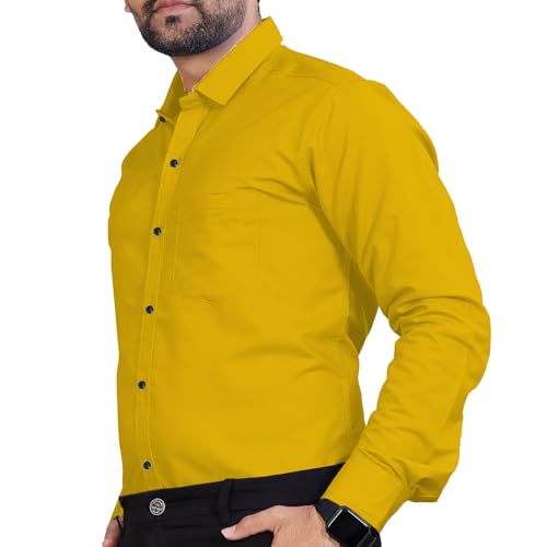 Image of Univibe Men's Slim Fit Full Sleeve Spread Collar Cotton Blend Shirt for Men and Boys