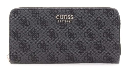 Grand portefeuille zippé GUESS Brenton sécurisé à motif Coal Logo