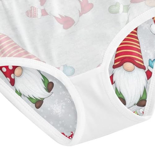 Toddler Girl Briefs, Cute Christmas Gnomes Red Gray Girls Cotton Underwear, 2T–8 Years4