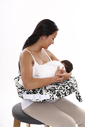 Image of My Brest Friend Original Nursing Pillow Slipcover Sleeve | Great for Breastfeeding Moms | Pillow Not Included, Evening Bloom, Grey, White, Black