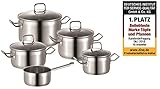 Schulte-Ufer Set1003 Meister Set Profi-Star, 5-teilig, Topfset Edelstahl, geeignet für Induktion