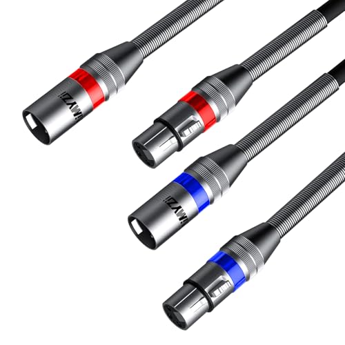 Câble XLR anti-interférence 91 cm lot de 2 en cuivre pur contre les bruits de fond