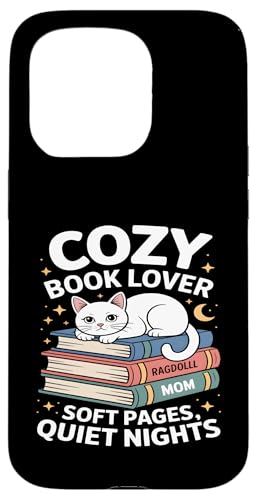 Cozy Book Lover Ragdoll Mom �\�t�g�y�[�W �Â��Ȗ� �X�}�z�P�[�X iPhone 15 Pro �p