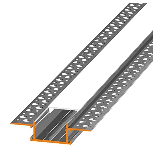 Alupona U-profil aluminium LED anodiserad | L – 2 m x B – 41 cm x H – 18,5 cm | aluminumkanal för LED-remsor + akrylskydd mjölkvit + 2 x ändlock | Aluminiumprofil EB-KI75-2 mc-mE (kizar75)