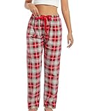 MIA LUCCE Pyjama Hose Damen Baumwolle Flanell Pyjamahose Damen...