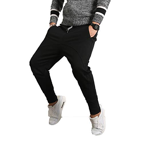 Prijouhe Men's Low Drop Crotch Harem Pants Skinny Sweatpants Casual Drawstring Elastic Joggers Hip Hop Trousers #TOP6