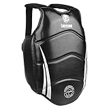 ASTSTAND Chest Guard Boxing Body Protector Kickboxing Martial Arts Muay Thai MMA Armour (Black-A L)