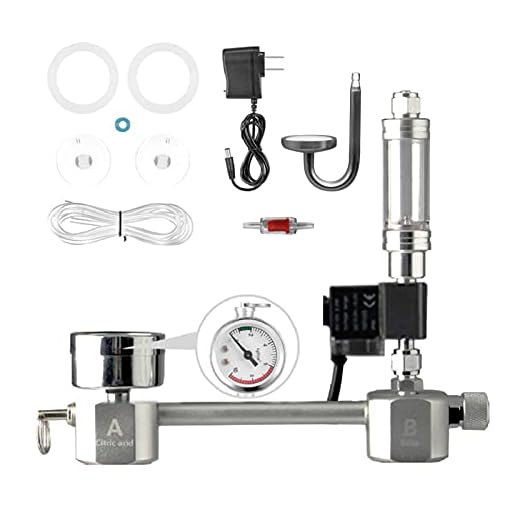 Aquarium DIY CO2 Generator System Kit CO2 Generator System with Solenoid Valve Bubble Counter Check Bubble Diffuser Carbon Dioxide Reactor Kit for Plants Aquarium