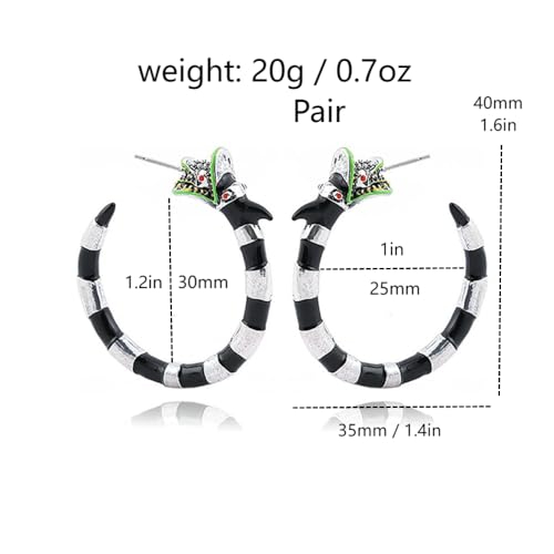Beetle Sandworm Juice Hoop Earring - Coral Snake Earrings - Costume Jewelry for Women2