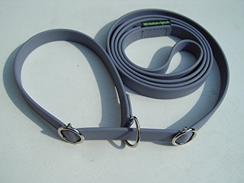 MJH Moxon, Retriever Leine 16mm breit, 3m lang mit Handschlaufe (grau)