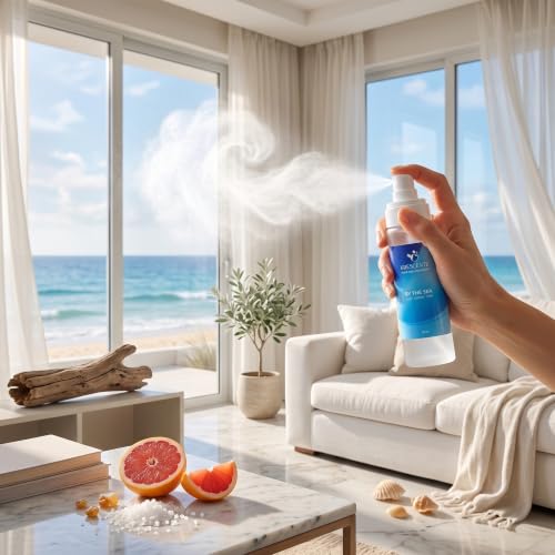 Image of By the Sea Room & Linen Spray | Fresh Aquatic Mist | Luxury Air Freshener | Premium Home Fragrance| Luxury Room Spray & Linen Spray | 90ml